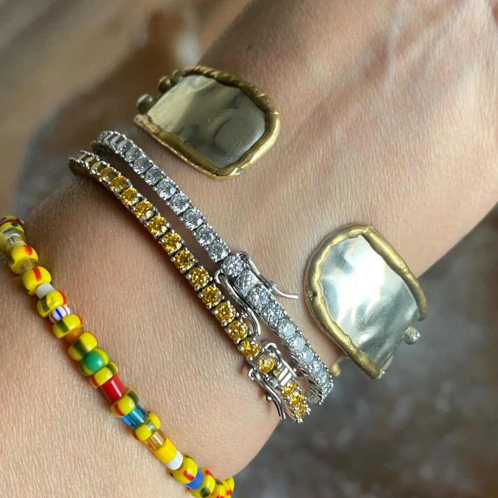 Rose quart Women's cuff Bracelet - Picture 5 of 9